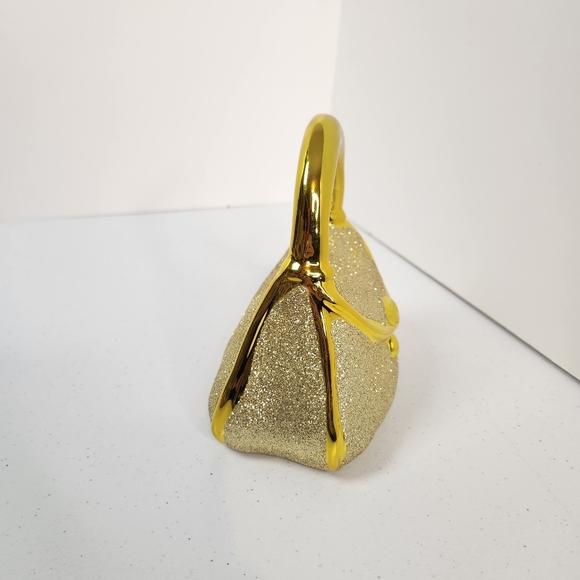 Gold Glitter Purse Piggy Bank Home Decor Beauty Room Luxe Cute - Picture 4 of 6